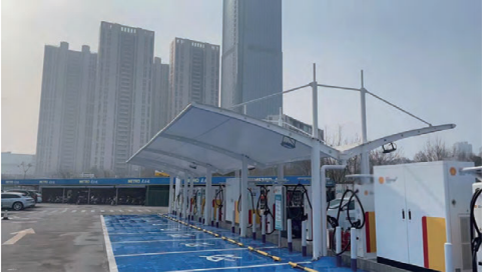A public parking lot for social vehicles that requires centralized charging