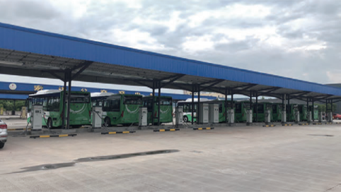 Parking lots and stations for buses and sanitation vehicles